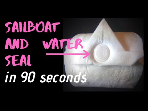 Toilet paper folding | water seal sailboat トイレットペーパーで飾り折り