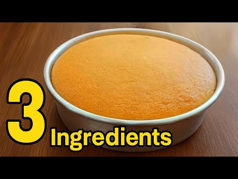Easy Vanilla Sponge Cake [ Only 3 Ingredients ] Simple Sponge Cake Recipe