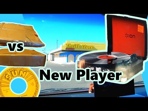 Thrift stores, a new portable record player, and opening 2 very differently packed 45s