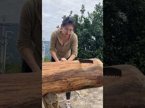 Chinese Rural Girl Makes Wooden Rice Steamer (Zeng) From One Log | 100% Handmade, No Power Tools