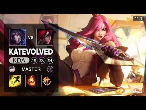 KatEvolved Katarina Mid vs Ahri - NA Master Patch 11.1