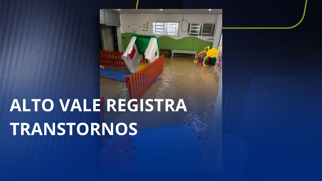 Chuva intensa causa alagamentos e transtornos em cidades do Alto Vale