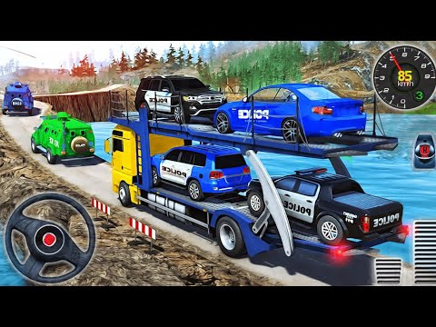US Police Car Transporter Driving 2024 - Police Trailer Truck Driver Simulator - Android GamePlay