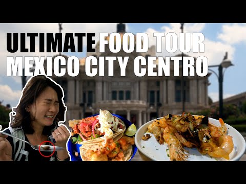 ULTIMATE FOOD TOUR OF MEXICO CITY CENTRO - enchiladas, fish tacos, garlic prawns and... INSECTS?!