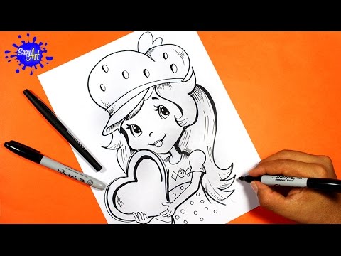 how to draw Strawberry Shortcake l Como dibujar a fresita rosita 3