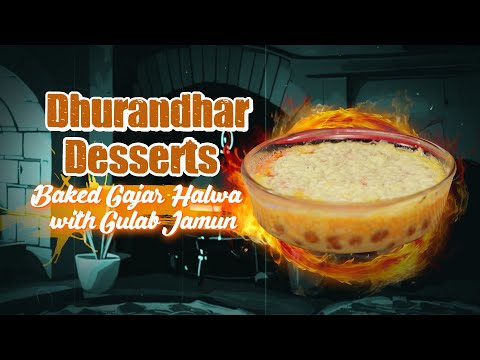Baked Gajar Halwa with Gulab Jamun - जब गाजर का हलवा मिले गुलाब जामुन से - it becomes Dhurandhar.