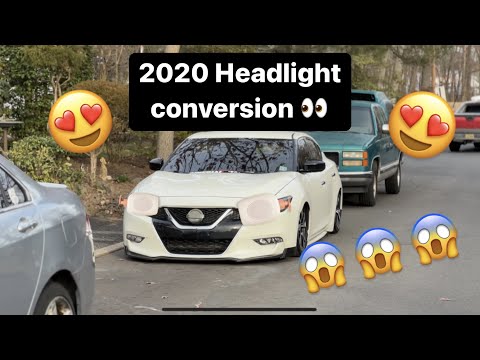 NISSAN MAXIMA HEADLIGHT CONVERSION FROM A 19-23 MAXIMA TO A 16-18 MAXIMA! (Show/daily pt1)