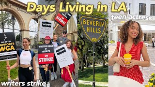 DAYS LIVING IN LA as a TEEN ACTRESS! writers strike at paramount studios + influencer events vlog