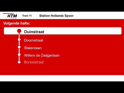 [HTM Tram Den Haag] Omroepen Lijn 11 Scheveningen Haven Strand - Station Hollands Spoor