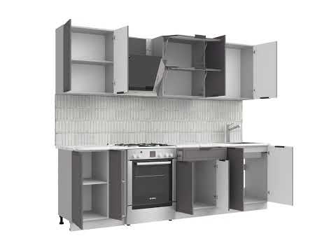 Миниатюра изображения товара Кухонный гарнитур Arvento Флок-плюс 2м (графит)