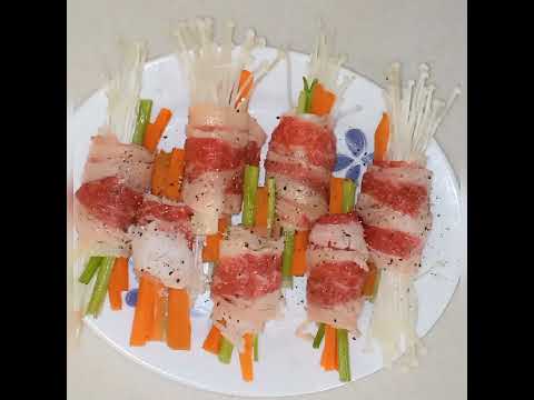 SLICED BEEF ROLLS WITH MIXED VEGETABLES || CHINESE FOOD