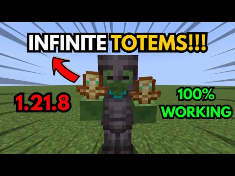HOW TO SUMMON A ZOMBIE WITH INFINITE TOTEM FULL NETHERITE PROT 4 ON MINECRAFT 1.21.8!!