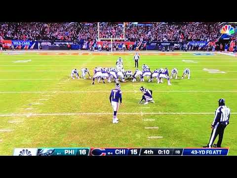 Kicker Cody Parker missed FG & ended the Bears season. Eagles advanced to NOLA!!!