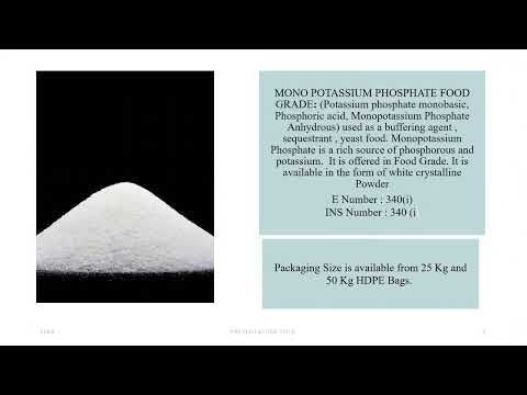 Powder mono potassium phosphate food grade, 25kg bag