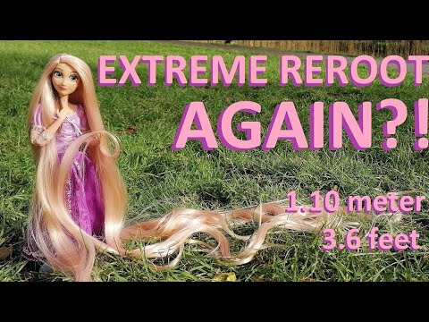LONGEST Rapunzel Hair EVER?! Extreme Disney Doll Reroot