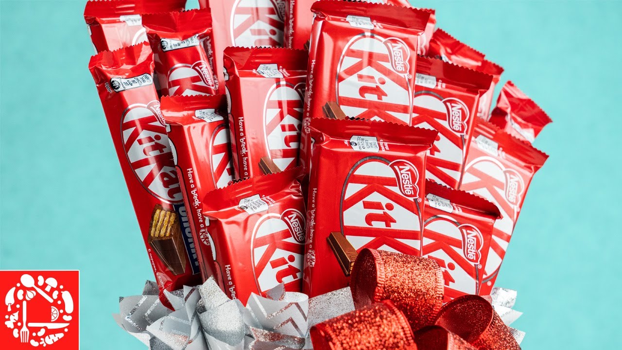 Супер ПОДАРОК: Букет из конфет своими руками. Букет из KitKat