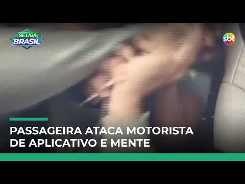 Passageira é flagrada atacando motorista de aplicativo com tesoura após cobrança