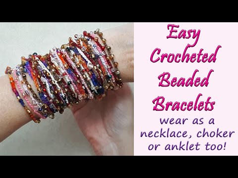 Easy Crochet and Beaded Bracelet