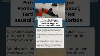Potret Lelah Petugas Evakuasi Laka KA Bekasi, Tertidur di Pinggir Rel seusai Selamatkan Korban