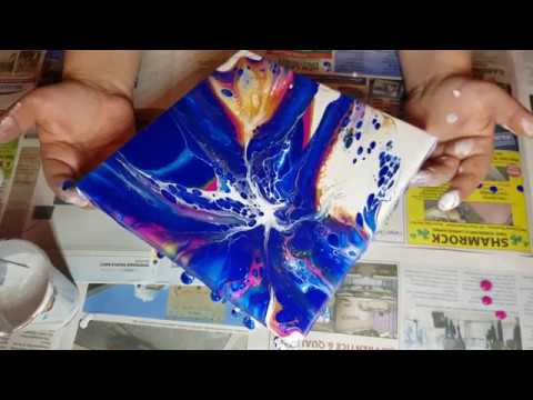 Fluid Acrylic l TALKING + BONUS POUR l Stretched BLOOM and Blown Flower Bloom l Acrylic Pouring Tech