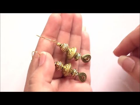 How to Make Antique Leaf & Pearl Earrings in 2 Minutes at Home- DIY - Art with HHS Video