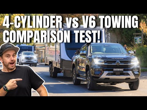 VW Amarok 4-cylinder vs V6 towing test comparison review! (TDI500 v TDI600)