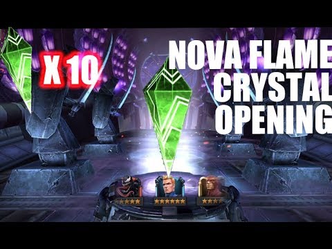 Marvel Contest Of Champions Human Torch Cavalier Crystal(Nova flame Crystal) opening(MCOC)