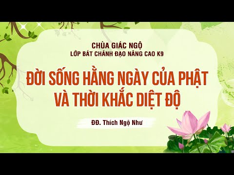 Đời sống hằng ngày của Đức Phật và thời khắc diệt độ - Thầy Ngộ Như lớp Bát Chánh Đạo chùa Giác Ngộ