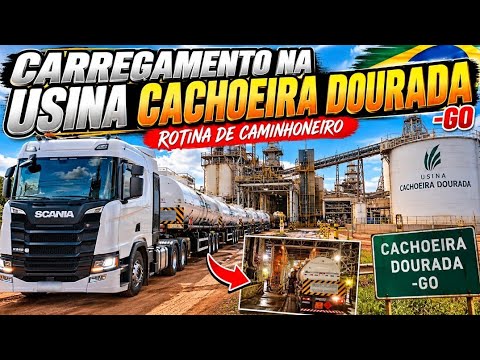 🚛 CARREGAMENTO NA USINA CACHOEIRA DOURADA-GO | ROTINA DE CAMINHONEIRO