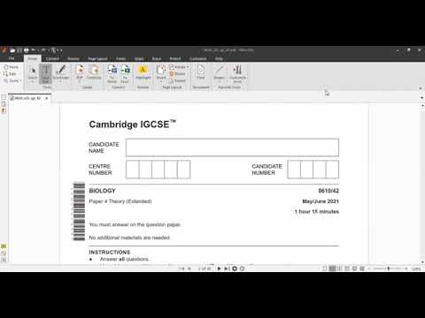 IGCSE Biology 0610 P42 M/J 2021