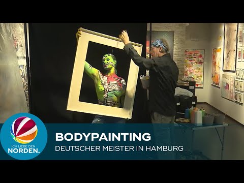 Bodypainting-Meister Düsterwald macht Model zu lebender Leinwand in Hamburg