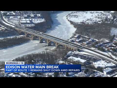 Edison water main break disrupts traffic in New Jersey
