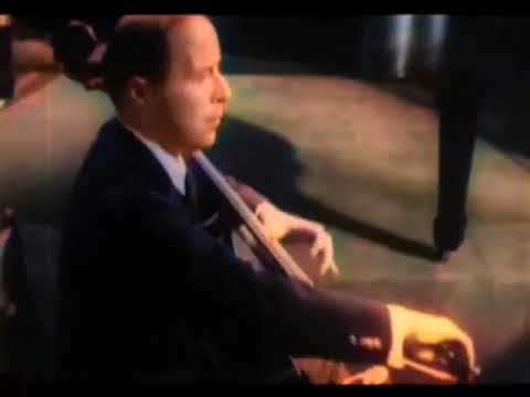 Emanuel Feuermann plays Popper: Spinning Song (colorized)