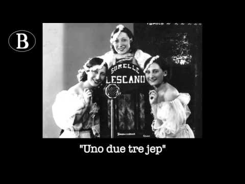 Pippo Barzizza e i suoi cantanti. Il Trio Lescano in "Uno due tre jep". Orchestra Cetra, 1938.