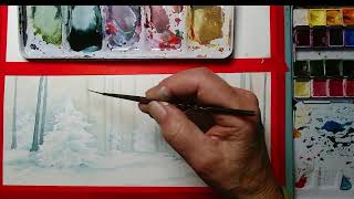 Winter Landscape in Watercolor – Cold or Warm? What do you like more?