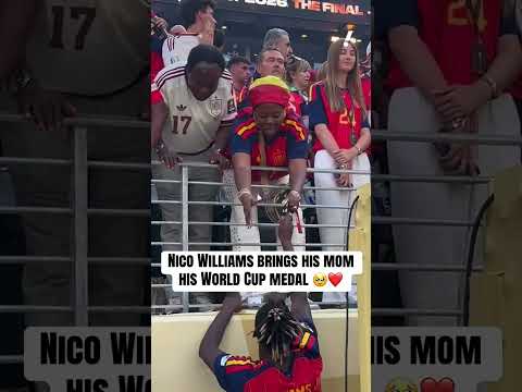 A special moment for Nico Williams after Spain’s World Cup victory 🏆 #spain #worldcup