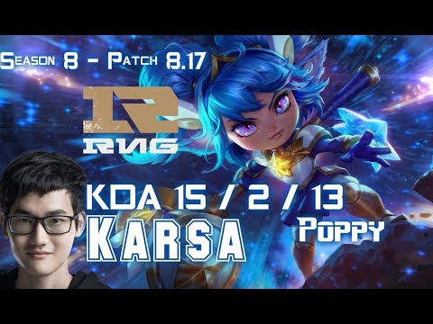 RNG Karsa POPPY vs NIDALEE Jungle - Patch 8.17 KR Ranked