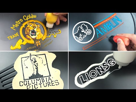 Film Studio Logos Pancake Art - MGM, Columbia Pictures, Amblin Entertainment, Lionsgate