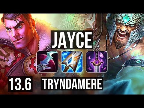 JAYCE vs TRYNDAMERE (TOP) | 14/2/9, 700+ games, Legendary, 1.2M mastery | KR Master | 13.6