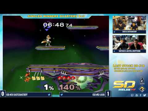 Last Stock SD #18 - EastCoastJeff (Fox) vs Lock (Samus) - SSBM W.Quarters - Melee