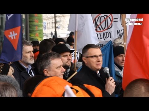 "To my będziemy decydować o Polsce, a nie oni": Przemysław Wipler na proteście przeciw ingerencji UE