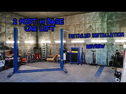 2 post car lift demo/review/Installation and adjustments. Automotech H Base AS-235SBE