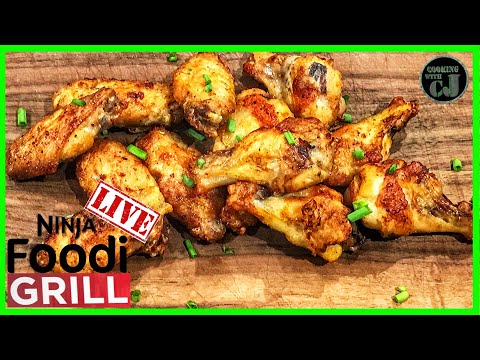 Cooking With CJ LIVE! Air Fried Chicken Wings in the the Ninja Foodi Grill! | #gamedaybuffet