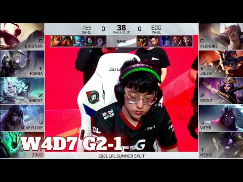 TES vs EDG - Game 1 | Week 4 Day 7 LPL Summer 2021 | Top Esports vs Edward Gaming G1