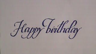 how to write in cursive - calligraphy letters happy birthday