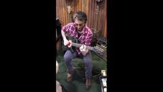 Dave Baker at NAMM 2015 on a James Trussart