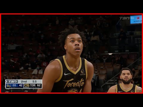 Scottie Barnes POWER MOVE AND 1 | RAPTORS vs WARRIORS | Dec 18, 2021 | 21-22 Season