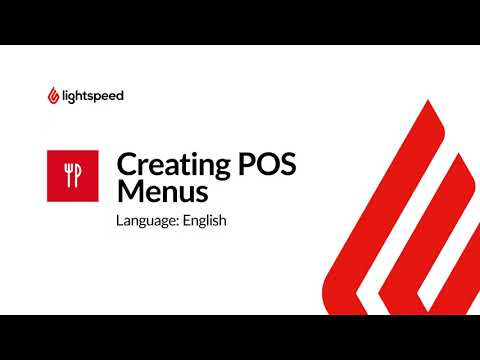 Lightspeed Restaurant (K-Series) Creating POS Menus