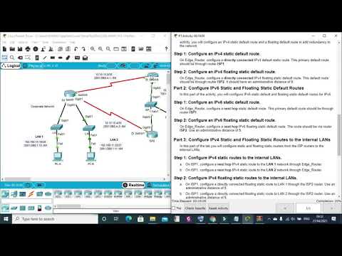 How To Configure 15.6.1 Packet Tracer - Configure IPv4 and IPv6 Static and Default Routes