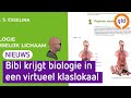 Bibi volgt haar schoollessen thuis in een virtuele klas
